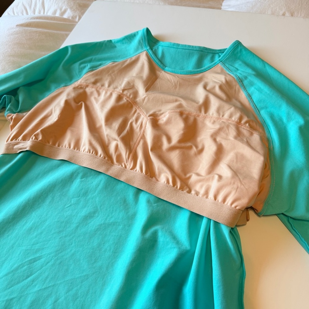 Coolibar LumaLeo Long Sleeve T-Shirt with Thumbholes in Blue Curacao size XXL - Picture 10 of 15